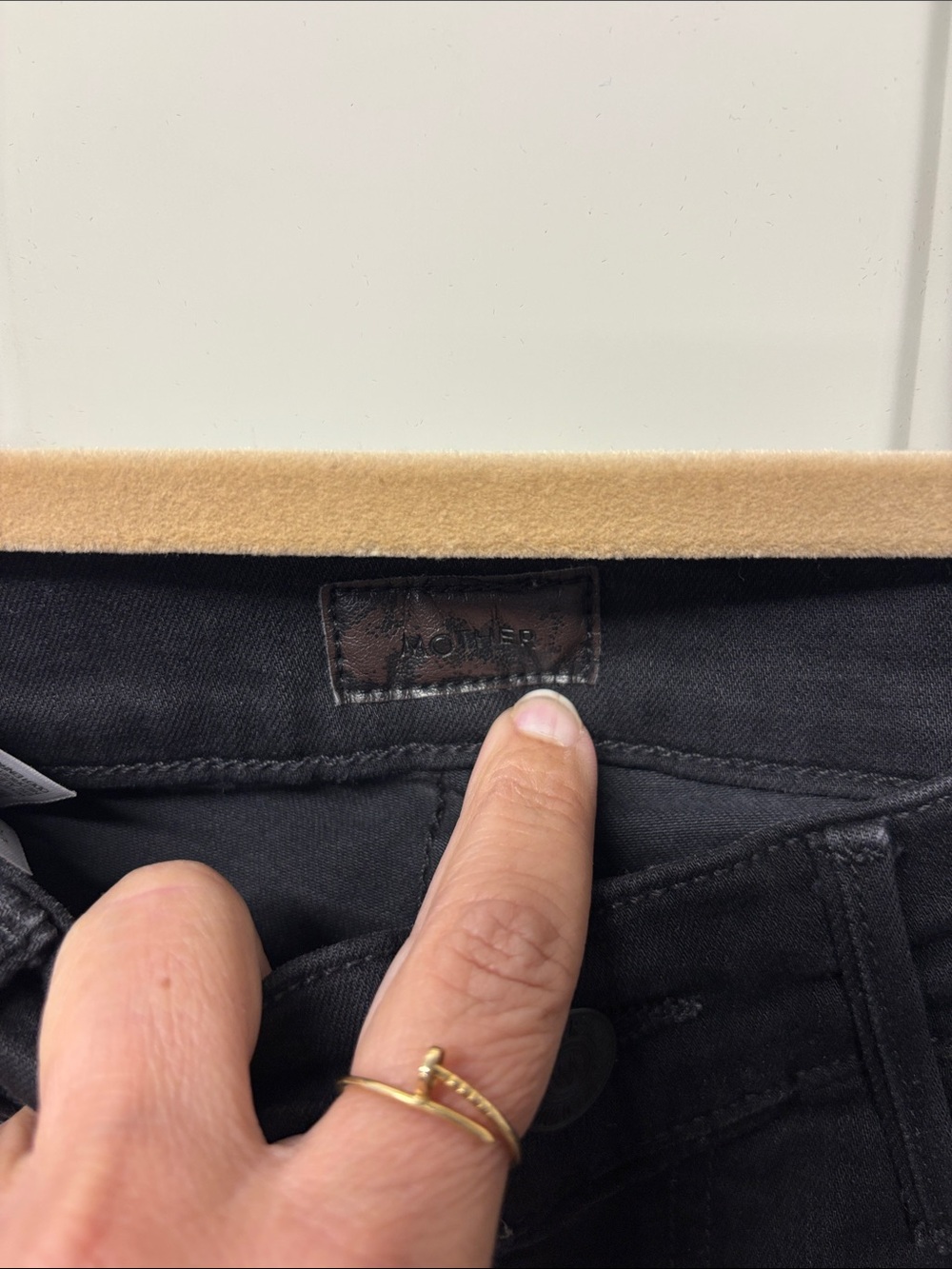 MOTHER The Weekender Fray Flared Jeans in Guilty As Sin Black Distressed - Picture 4 of 4